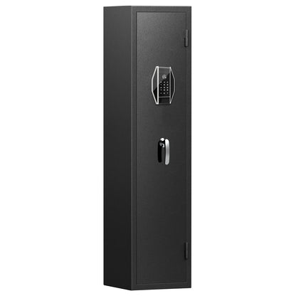 3-4 Gun Safe for Rifles and Pistols,Quick Access Fingerprint Gun Safe,High Security Metal Rifle Safe Locker with Removable Shelf and 2 Adjustable Gun Slots