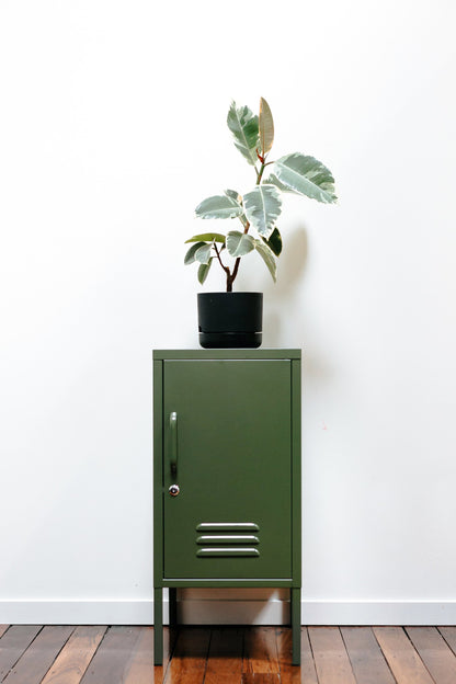 2 Tiers Locker Safe Lockable Coffee Table Metal Locker Bedside Cabinet Children's Bedside Cabinet Green Size: 27.55”H x 13.78”W x 14.96”D