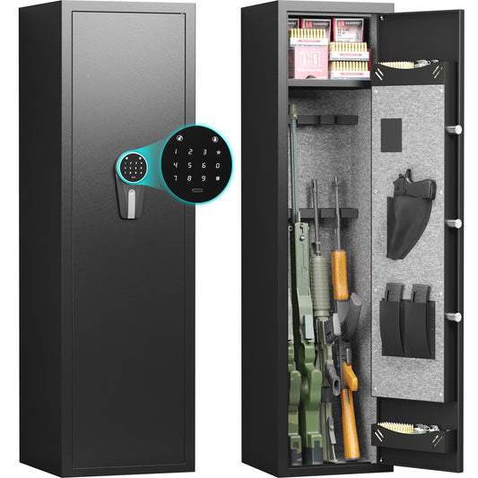 Larger and Deeper Gun Safe for Pistols, Quick Access Gun Safe with Silent Mode and Alarm System-16