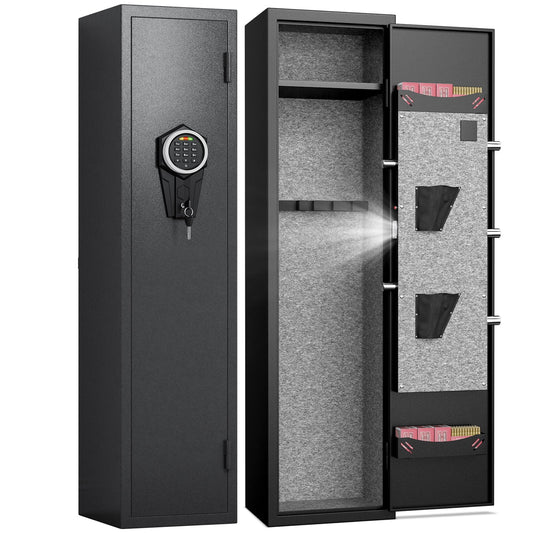 WC 132Quick Access 2-Gun Safe for Rifles and Pistols - Silent Mode, Alarm System, Removable Shelf, and Adjustable Gun Slots