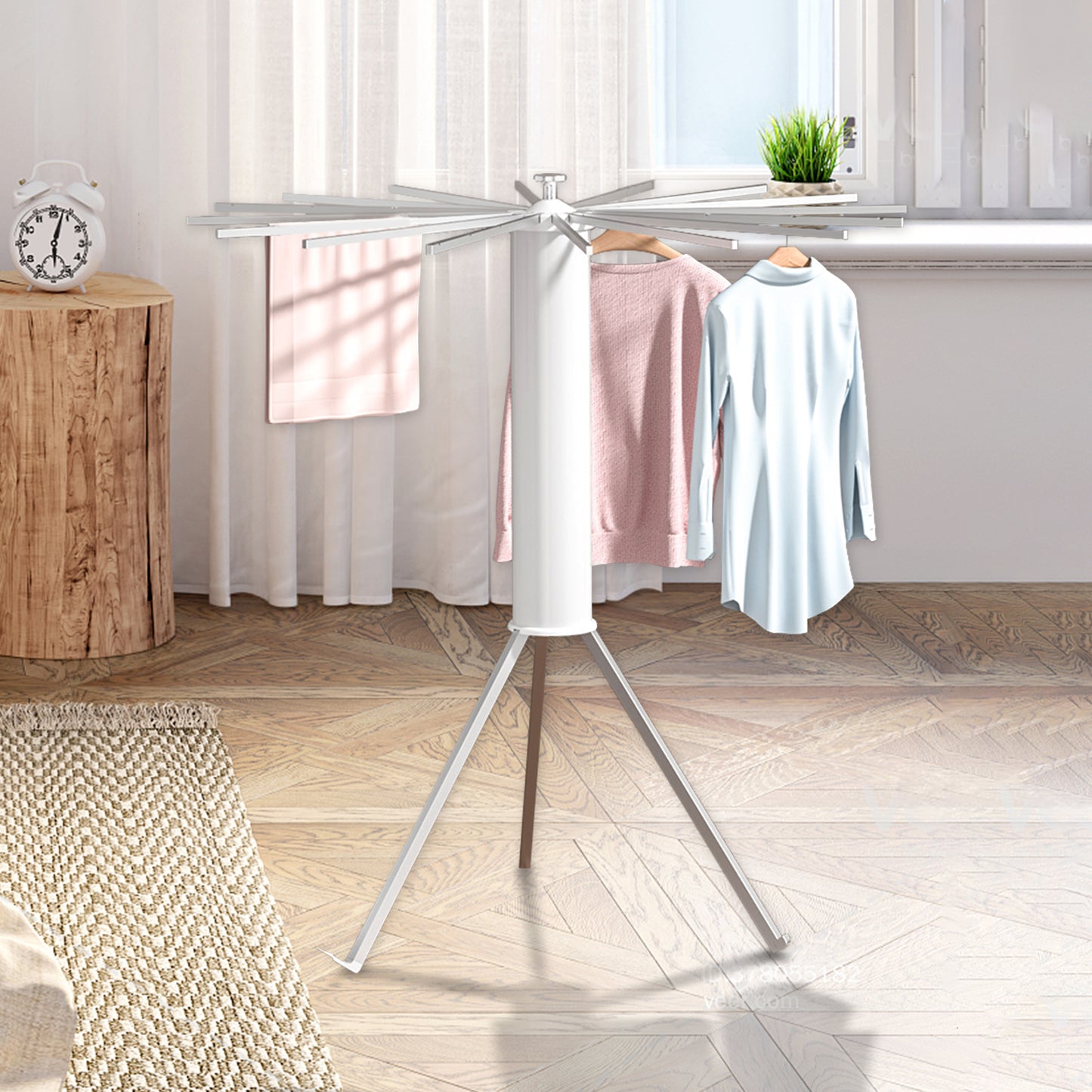 Space-Efficient & Rustproof Design Clothes Drying Rack,Aluminum Rod Summer Clothes Drying Rack,Small Fashionable Clothes Drying Rack