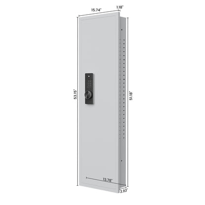 Didital Touch Panel In-Wall Safe,Hidden Wall Gun Safe for Rifles and Pistols with Adjustable Shelves,Assembled Storege Gun Safe for Firearm and Valuables (White-Digital)