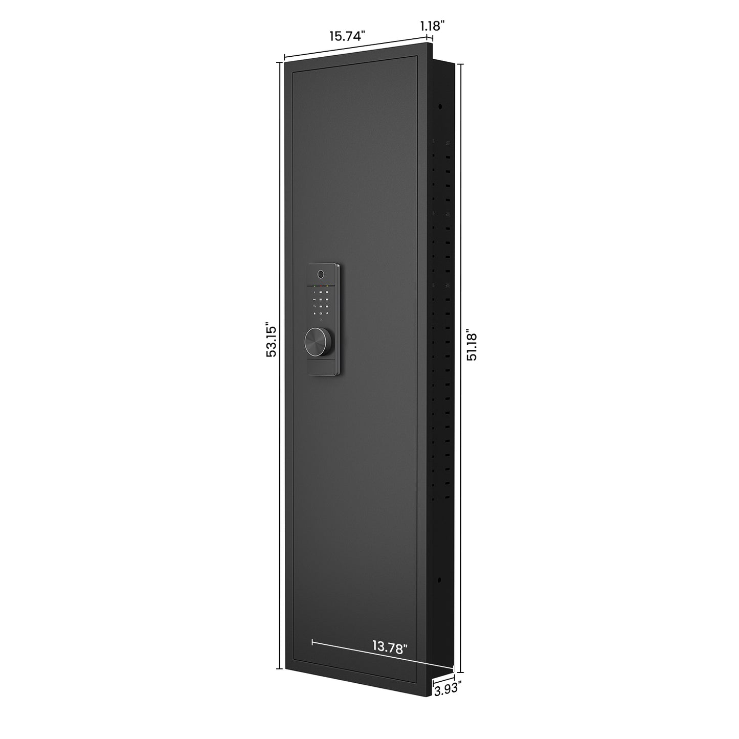 Fingerprint Touch Panel In-Wall Safe,Hidden Wall Gun Safe for Rifles and Pistols with Adjustable Shelves,Assembled Storege Gun Safe for Firearm and Valuables (Black-Fingerprint)