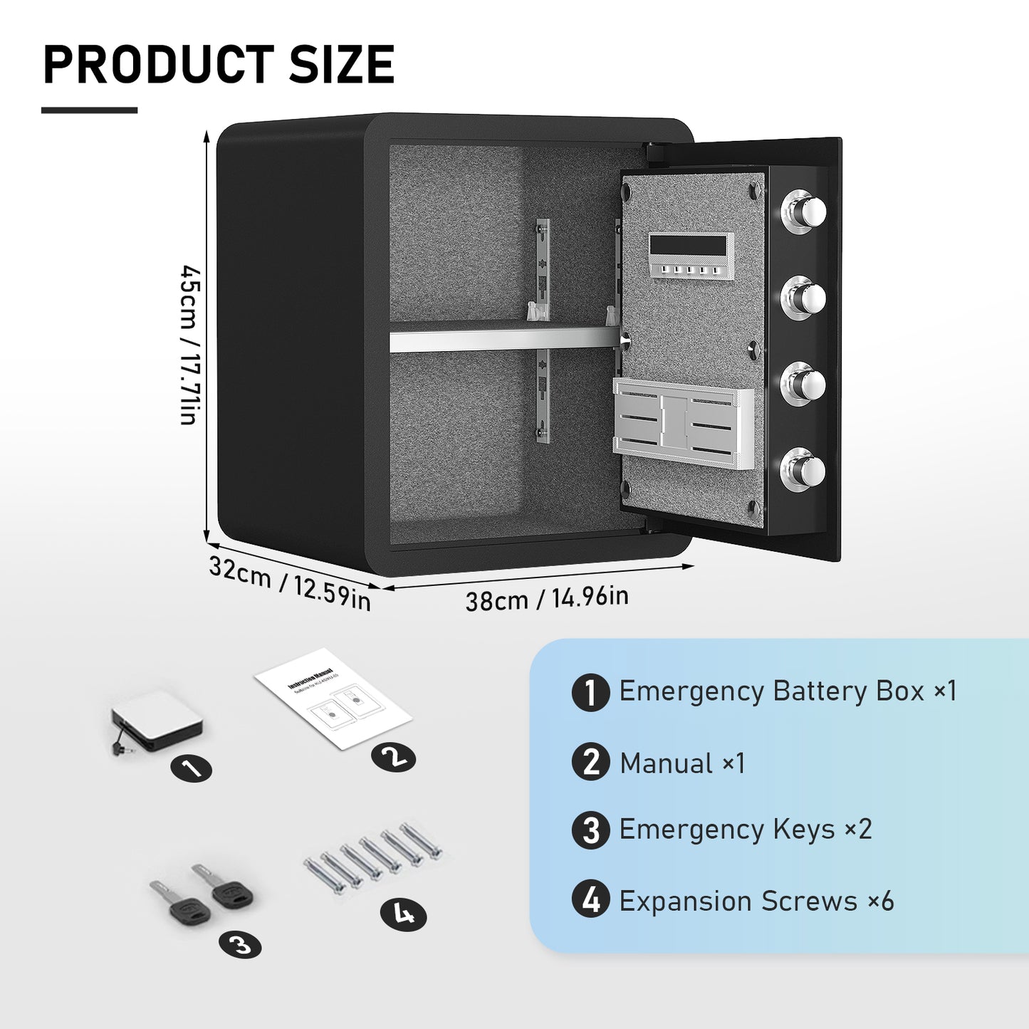 XB-KU-45,Kavey 2.5 Cub Safe Box, Home Safe