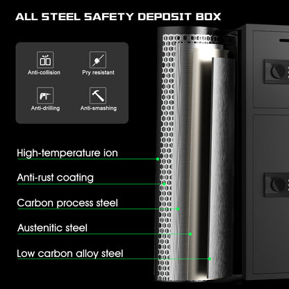 6.5 Cub Extra Large Safe Box, Home Safe with double door,Large Durable Safe Box with Fireproof Bag for Home,Hotel Office