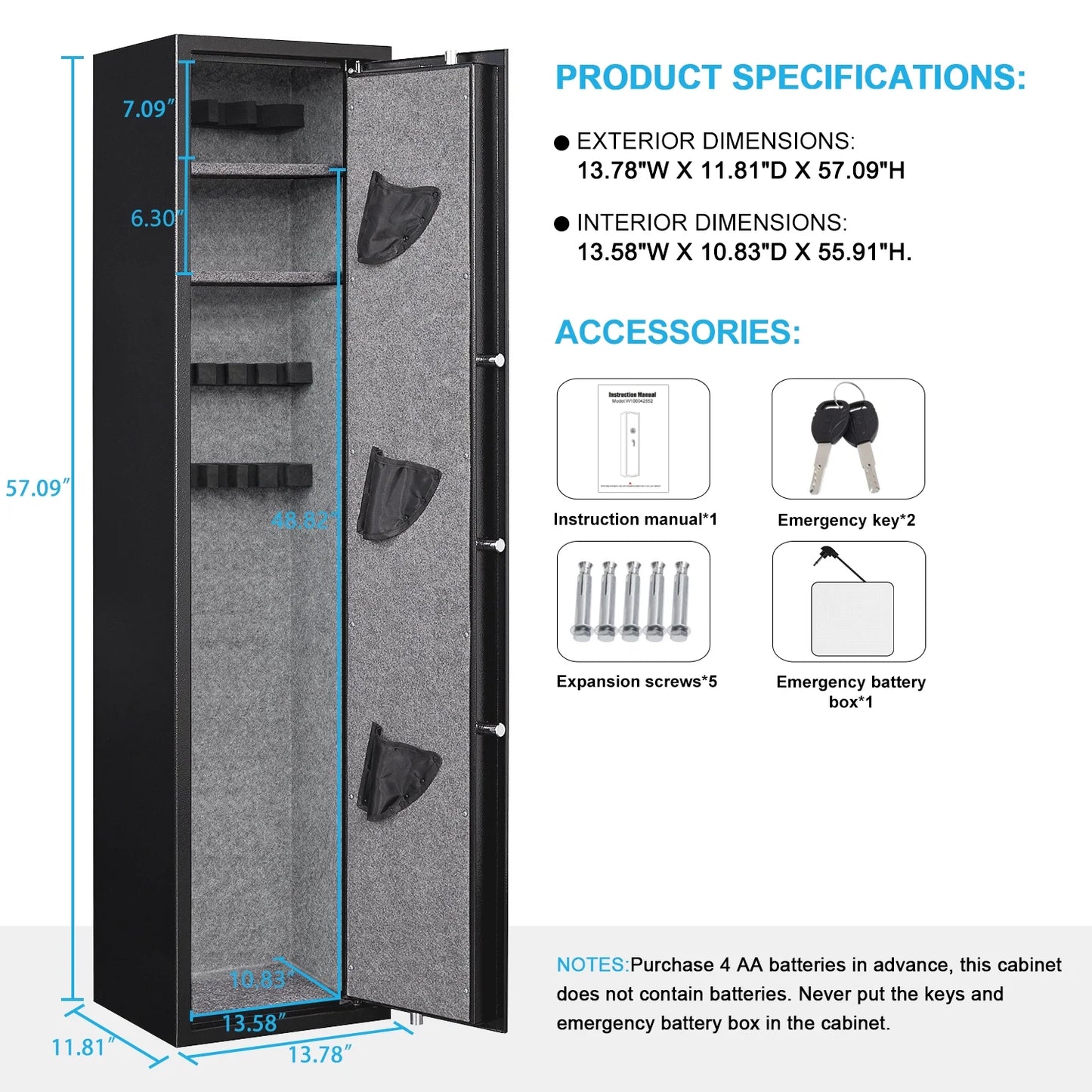 XY-G145W-WA Kavey 5 Gun Safe