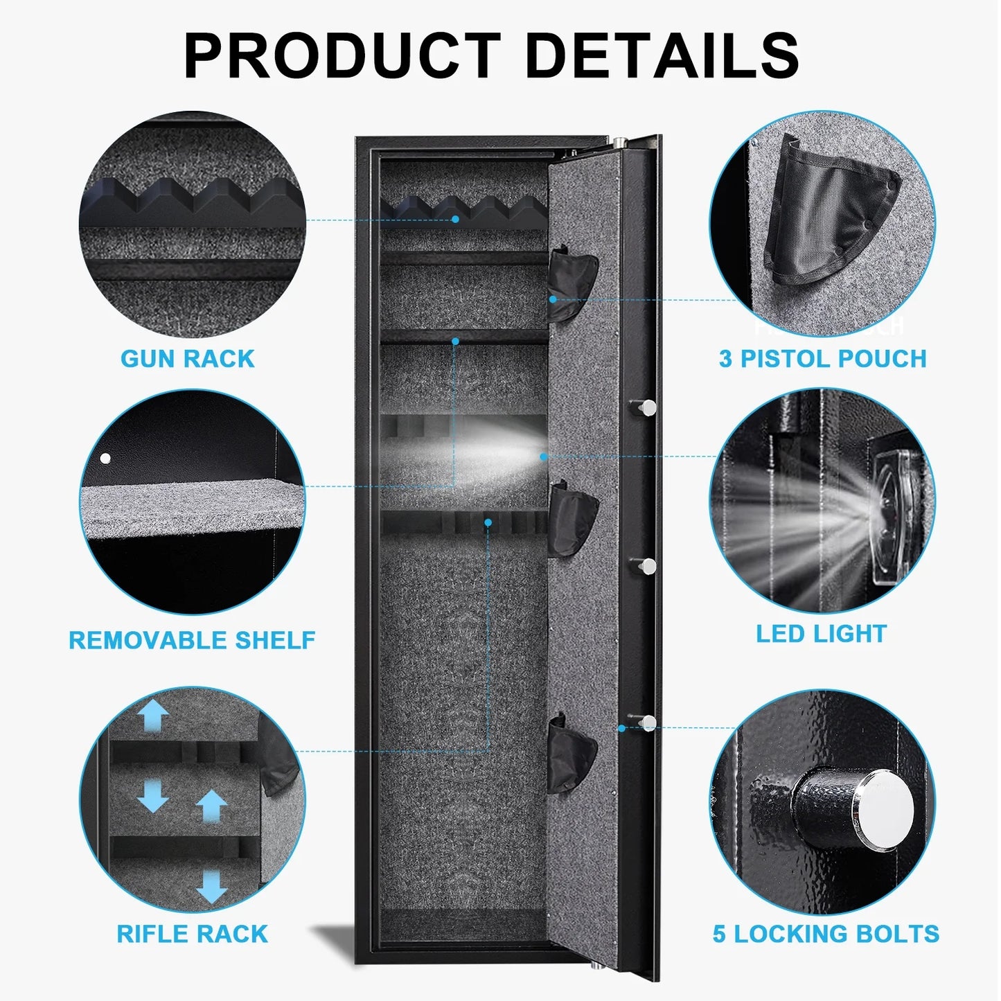 XY-G145W-WA Kavey 5 Gun Safe