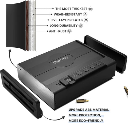 Biometric Fingerprint Pistol Safe,Small Exquisite Quick Access Gun Safe for Home,Office