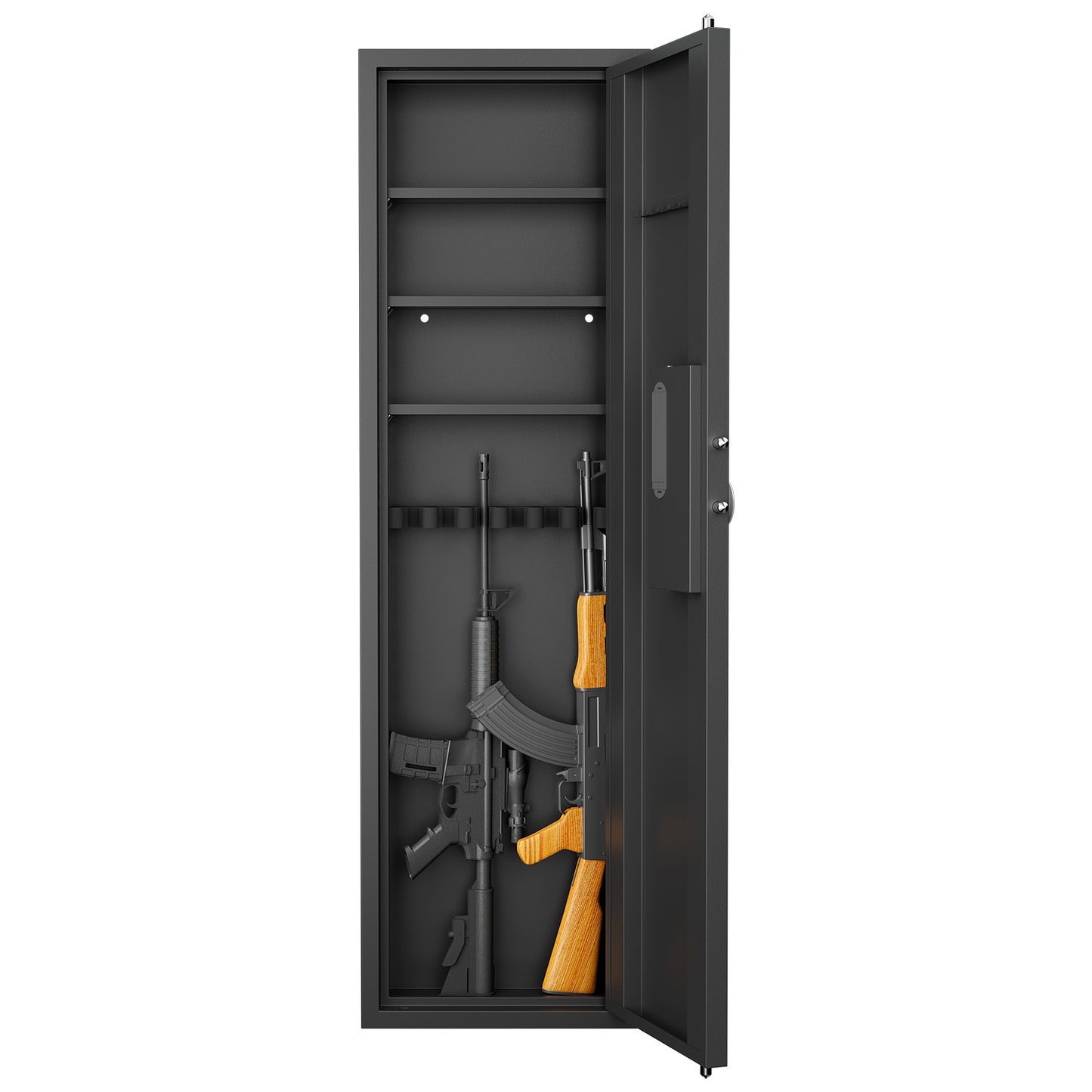 Didital Touch Panel In-Wall Safe,Hidden Wall Gun Safe for Rifles and Pistols with Adjustable Shelves,Assembled Storege Gun Safe for Firearm and Valuables (Black-Digital)