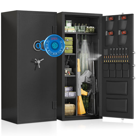 Biometric Gun Safe for Shotguns and Pistols, Large Unassembled Fingerprint Long Gun Safes