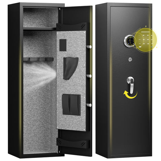 SY 3-5 Gun Safe, Quick Access Gun Cabinet with Removable Shelf & Adjustable Gun Rack