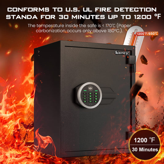 M/Electronic Digital Safe,2.2 Cub Fireproof Safe Box for Home with Mute Function