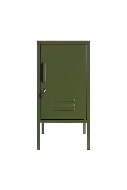 2 Tiers Locker Safe Lockable Coffee Table Metal Locker Bedside Cabinet Children's Bedside Cabinet Green Size: 27.55”H x 13.78”W x 14.96”D