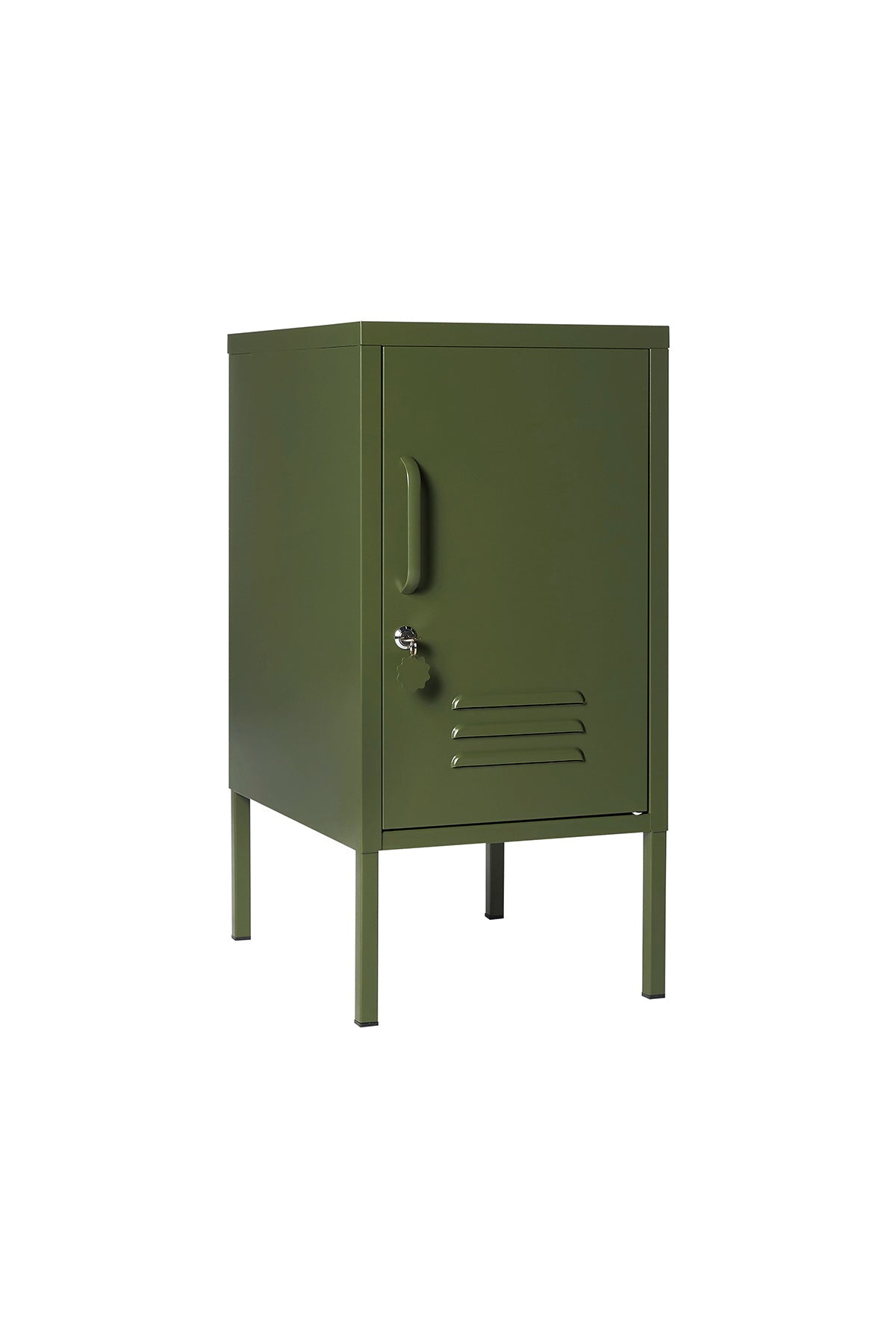 2 Tiers Locker Safe Lockable Coffee Table Metal Locker Bedside Cabinet Children's Bedside Cabinet Green Size: 27.55”H x 13.78”W x 14.96”D