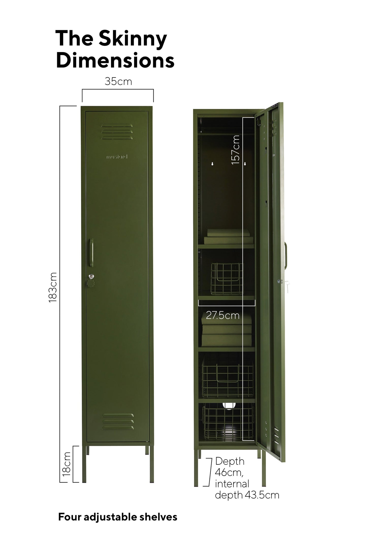 Novogratz Cache Single Metal Locker Storage, Mint Cabinet