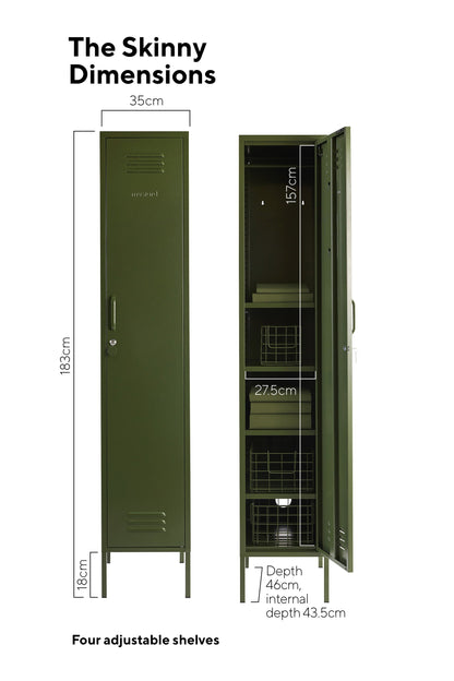 Novogratz Cache Single Metal Locker Storage, Mint Cabinet