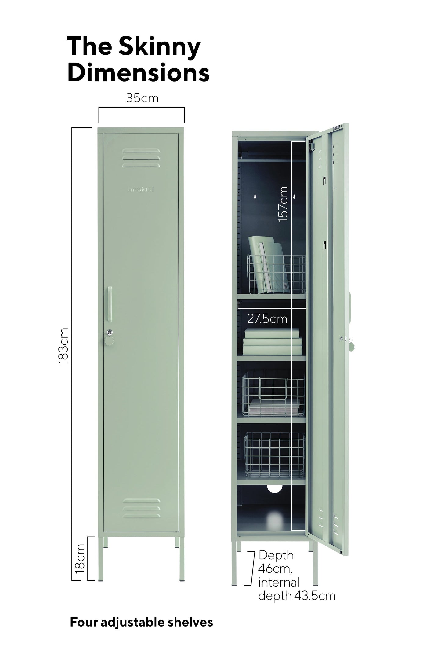 Novogratz Cache Single Metal Locker Storage, Mint Cabinet