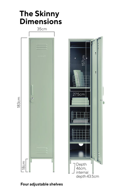 Novogratz Cache Single Metal Locker Storage, Mint Cabinet