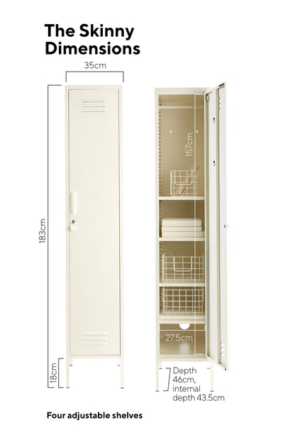 Novogratz Cache Single Metal Locker Storage, Mint Cabinet