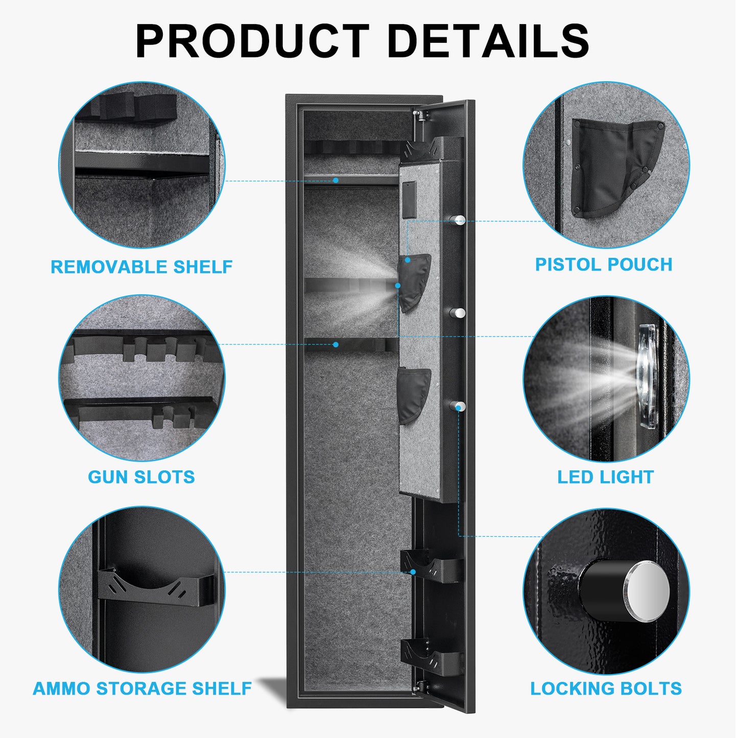 XB-G2Q-138W Fingerprint Keypad Gun Safe