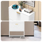 WY Shoe Cabinet with 2 Flip Drawers, Metal Shoe Storage for Entryway