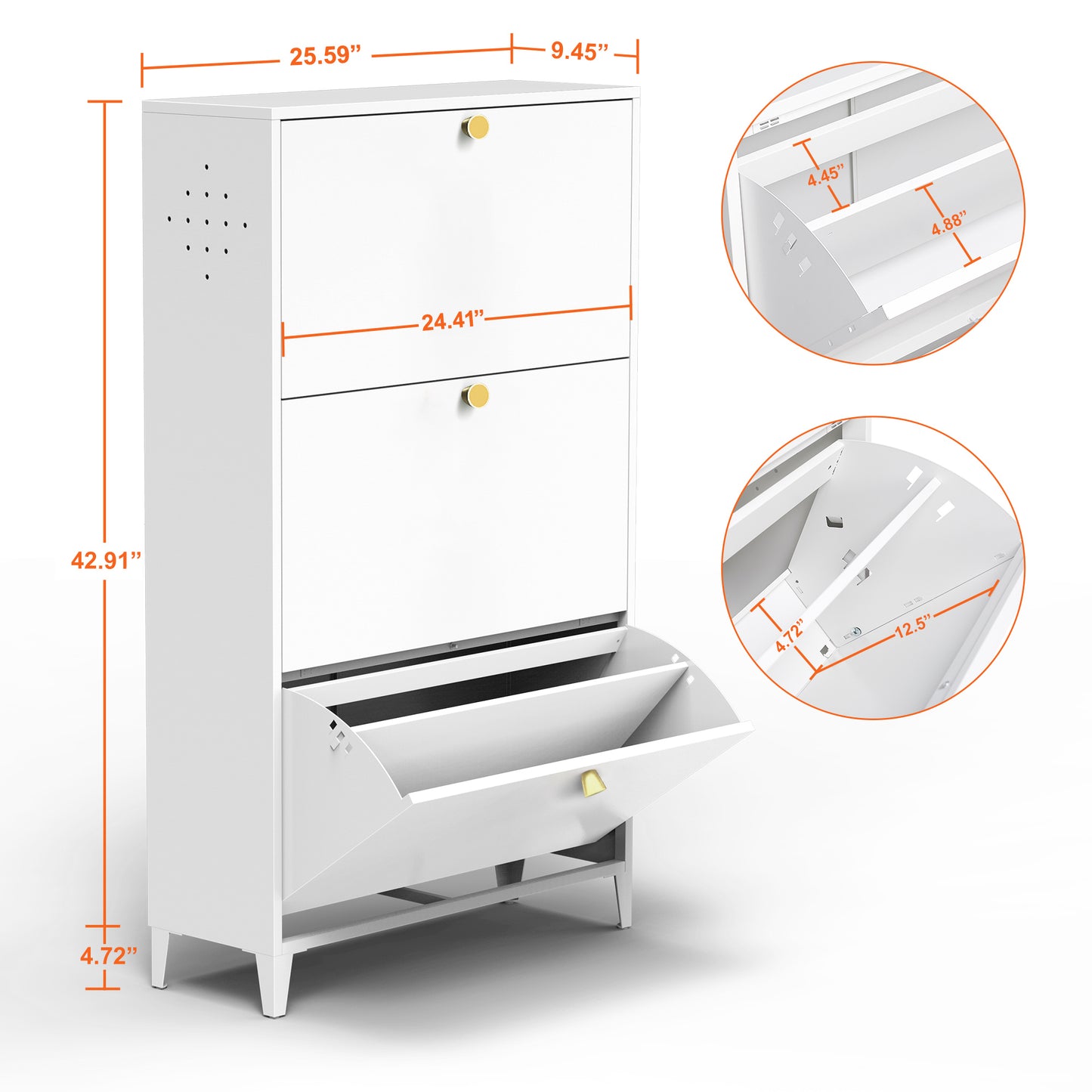 3 Drawer All Steel Shoe Cabinet