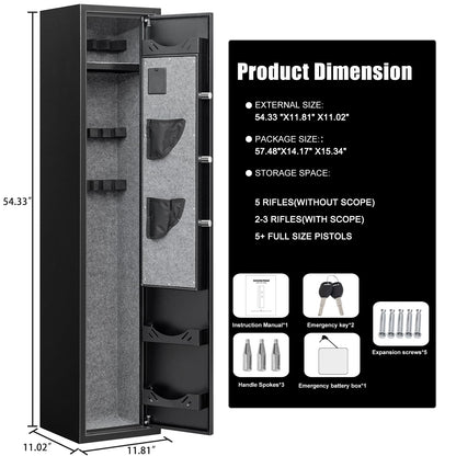 XB-G2-138D Rifle Gun Safe with 3 Adjustable Racks