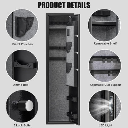 XB-G2-138D Rifle Gun Safe with 3 Adjustable Racks