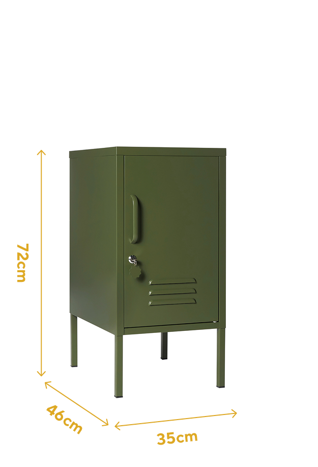 2 Tiers Locker Safe Lockable Coffee Table Metal Locker Bedside Cabinet Children's Bedside Cabinet Green Size: 27.55”H x 13.78”W x 14.96”D