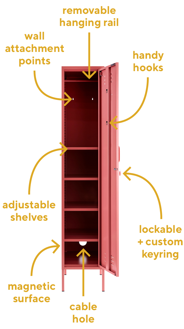 Novogratz Cache Single Metal Locker Storage, Mint Cabinet